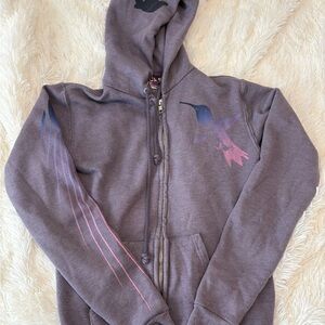 Gray Hoodie with Hummingbird Design